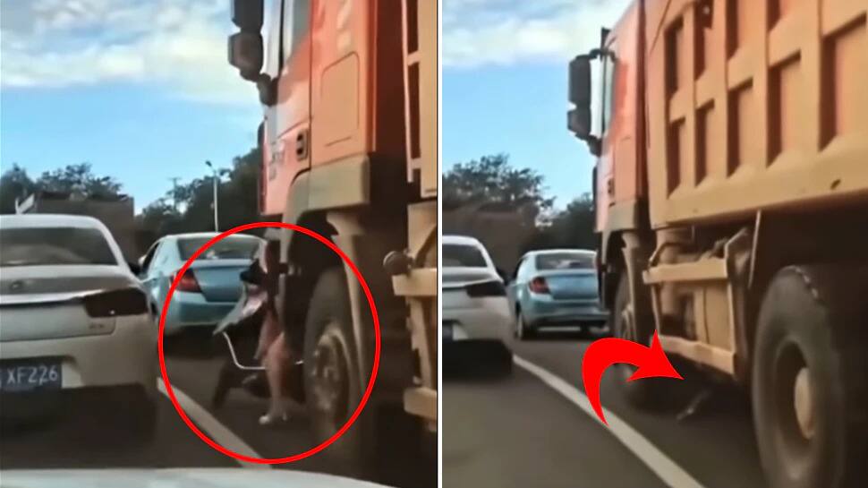 Shocking Video: ਸਕੂਟੀ ਲੈ ਕੇ ਟਰੱਕ ਅੱਗੇ ਆਈ ਕੁੜੀ, ਕੁਚਲ ਕੇ ਅੱਗੇ ਚਲਾ ਗਿਆ ਡਰਾਈਵਰ, ਫਿਰ ਹੋਇਆ ਅਜਿਹਾ ਚਮਤਕਾਰ... girl came in front of the truck with a scooty driver crush her but miracle happened Shocking Video: ਸਕੂਟੀ ਲੈ ਕੇ ਟਰੱਕ ਅੱਗੇ ਆਈ ਕੁੜੀ, ਕੁਚਲ ਕੇ ਅੱਗੇ ਚਲਾ ਗਿਆ ਡਰਾਈਵਰ, ਫਿਰ ਹੋਇਆ ਅਜਿਹਾ ਚਮਤਕਾਰ...