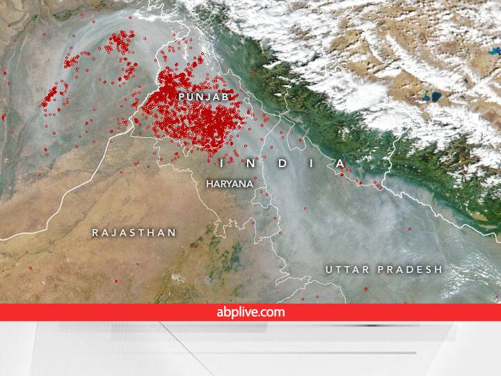 NASA released pictures of Stubble burning Area of India 2022 Stubble Burning: नासा ने भेजी सेटेलाइट इमेज, पंजाब के 3/4 हिस्से पर धुंआधार जल रही पराली, सरकार ने उठाया ये कदम