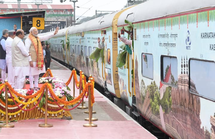On Friday, PM Modi landed in Bengaluru and flagged off Chennai-Mysuru Vande Bharat Express and Bharat Gaurav Kashi Yatra trains