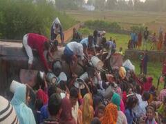 कोलकाता से भागलपुर आ रहा टैंकर पलटा, तेल लूटने के लिए उमड़ी भीड़, नजारा देखकर रह जाएंगे दंग