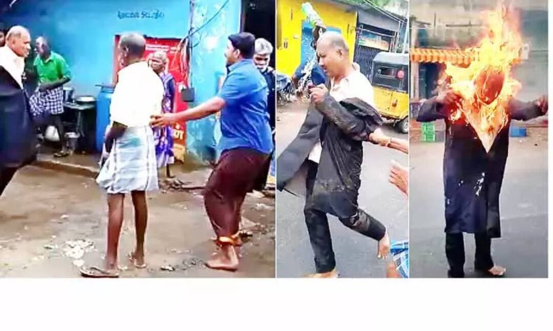 Crime :  கடை வாடகை தகராறு : நடுரோட்டில் தீப்பிடித்து எரிந்த வியாபாரி - நடந்தது என்ன..?