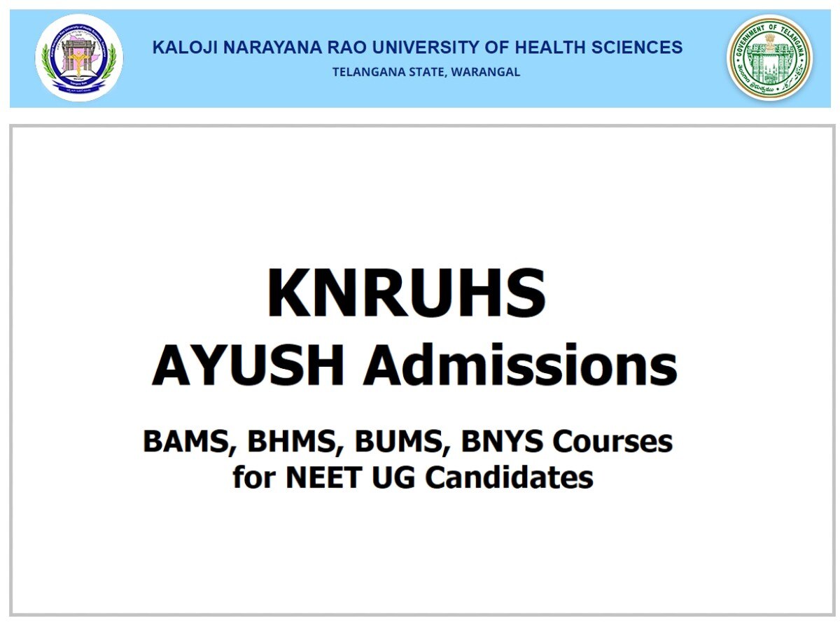 knruhs admission into bams bhms bums and bnys courses under