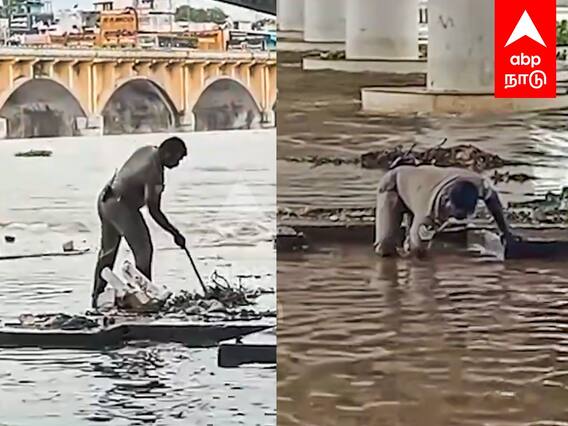 Madurai : 'தனியொருவர்'குப்பைகளை அகற்றிய காவலர்