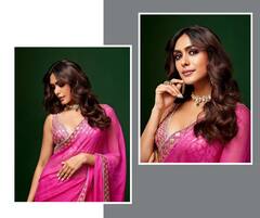 Mrunal Thakur : 'तुम्हे जो मैंने देखा...'; गुलाबी साडीत मृणाल ठाकूरचा क्लासी अंदाज