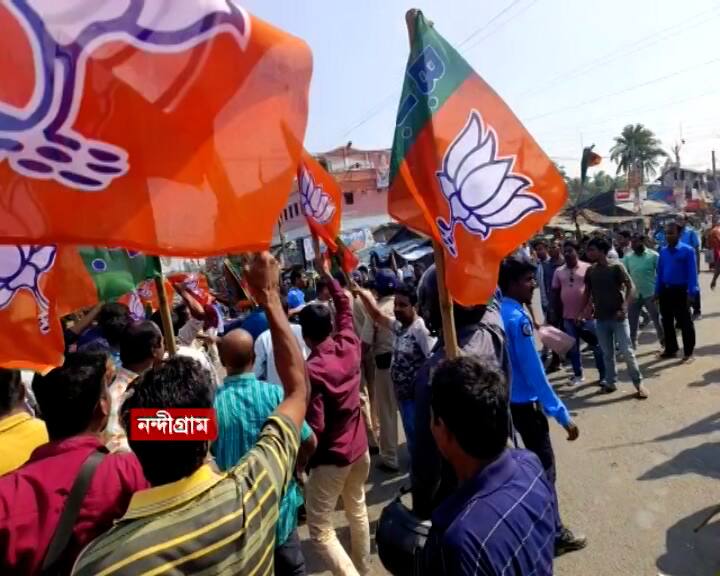Nandigram tmc bjp chaos before a meeting of suvendu adhikari Nandigram News: শুভেন্দুর কর্মসূচির আগে উত্তেজনা, কালো পতাকা দেখিয়ে দফায় দফায় বিক্ষোভ