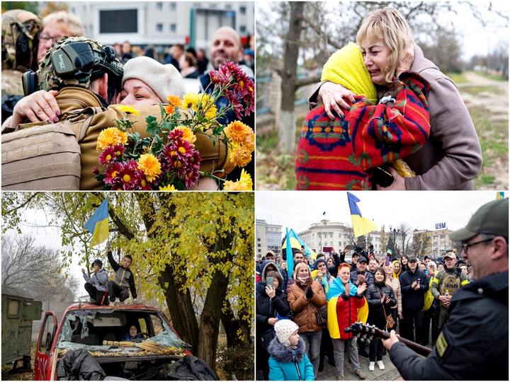 Ukrainians in the liberated southern city of Kherson expressed a sense of relief after Russian troops left the besieged town. (Photos: AFP)