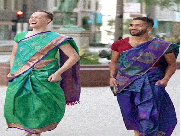 WATCH Male Friends Of Indian Groom Put On Saree, Wear Bindi To His Wedding In Chicago WATCH: Male Friends Of Indian Groom Put On Saree, Wear Bindi To His Wedding In Chicago