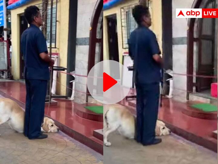 Dog prays before Lord Ganesh in Pune Temple viral video on social media भगवान गणेश की भक्ति में लीन दिखा कुत्ता, Video देख चकित हुए लोग