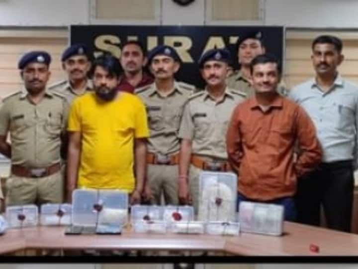 Surat Police action against drugs two kg of MD drugs and cash seized  one arrested Surat Crime News: सूरत में नशे के खिलाफ पुलिस की कार्रवाई, दो किलो एमडी ड्रग्स जब्त किया, एक गिरफ्तार