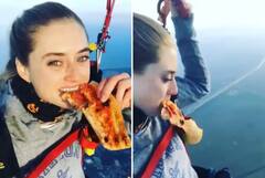 Viral Video: ਪੈਰਾ ਜੰਪ ਦੌਰਾਨ ਮਹਿਲਾ ਨੂੰ ਲੱਗੀ ਭੁੱਖ, ਪੀਜ਼ਾ ਖਾਂਦੇ ਦੇਖਿਆ ਗਿਆ