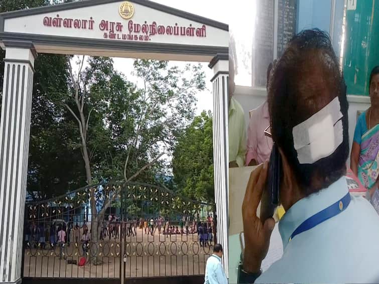 Govt school headmaster skull fractured in Villupuram; Drunk student rampage TNN மது போதையில்  தலைமை ஆசிரியரையே தாக்கிய மாணவன்- விழுப்புரத்தில் அதிர்ச்சி