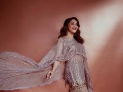 Madhuri Dixit: माधुरी दीक्षितचा क्लासी अंदाज; शरारा सूटमध्ये दिसतेय खास!