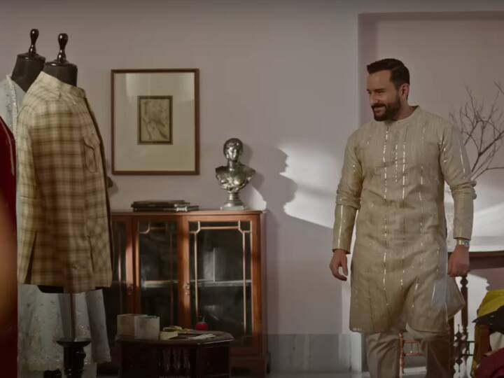 Saif, along with his wife Kareena Kapoor Khan and children, Taimur and Jeh, often goes to his ancestral home for vacation. (Image Source: You Tube/ Myntra)