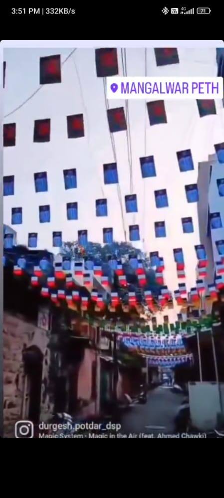 कोल्हापूर जिल्ह्याला फुटबाॅलची पंढरी समजली जाते. मंगळवार पेठेतील वर्ल्डकपमध्ये सहभागी असणाऱ्या देशांच्या पताका लावण्यात आल्या आहेत.