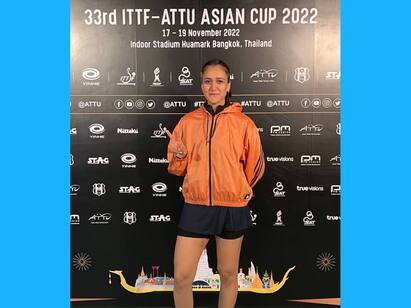 Manika Batra becomes first Indian woman to reach Asian Cup TT semifinals Asian Cup TT 2022: முதல்முறையாக அரையிறுதியை எட்டிய இந்திய வீராங்கனை...! ஆசிய கோப்பை டேபிள் டென்னிசில் மனிகா பத்ரா சாதனை..
