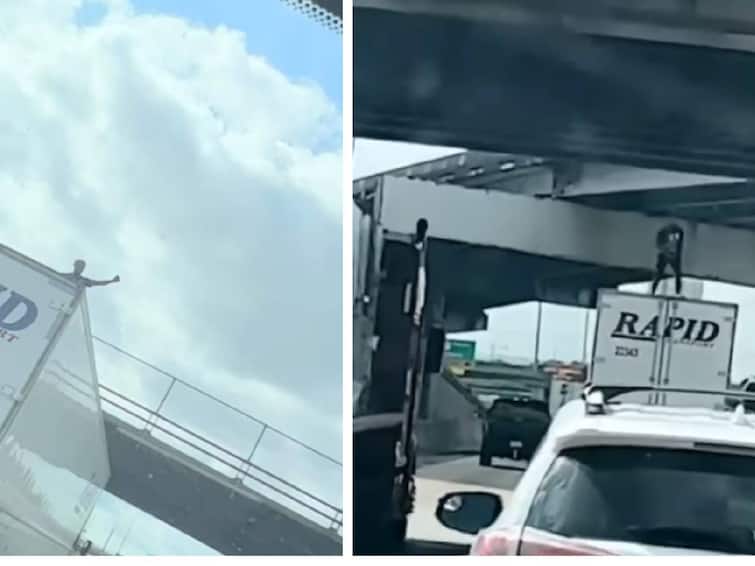 man dancing  on moving truck dies after hitting by the bridge Watch Video : ஓடும் டிரக் மேல் நடனம்..! பாலத்தில் மோதி உயிரிழந்த இளைஞர்..! வைரலாகும் வீடியோ..