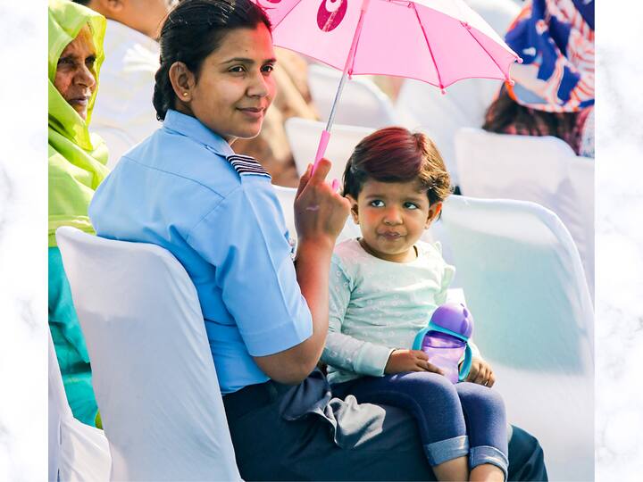 An officer of the Indian Air Force witnesses the rehearsals for Air Fest. After the air show, a static display of aeromodels, Mi-17V5 aircraft and weapons will be opened up to the audience. (Image Source: PTI)