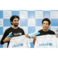 Ayushmann Khurrana Plays Football With Sachin Tendulkar For UNICEF, See Pics