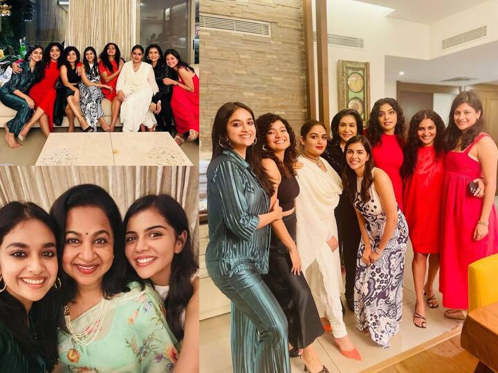 Keerthy Suresh photos with friends: நண்பர்களுடன் நடிகை கீர்த்தி சுரேஷின் லேட்டஸ்ட் புகைப்படங்களை இங்கு காணலாம்