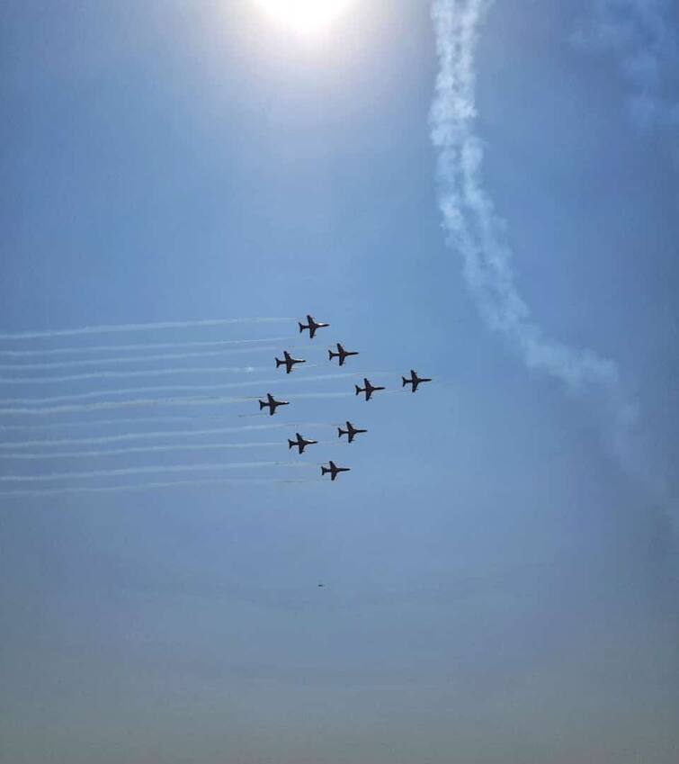 Breathtaking drills performed by Air Force aircrafts in Nagpur Air Fest 2022 Tomorrow Air Fest 2022 : वायुदलाच्या विमानांच्या चित्तथरारक कवायती; उद्या 'एअर फेस्ट 2022'