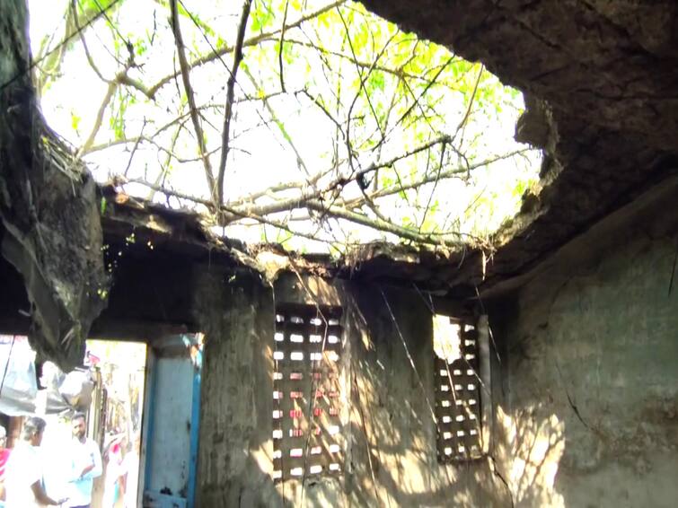 Pugar Petti  Mayiladuthurai District Issue collapsing roof and damage to houses ABP Nadu Complaint Box Will TN Govt take action TNN Pugar Petti: மயிலாடுதுறையில் தொகுப்பு வீடுகள் சேதம்; உயிரை கையில் பிடித்தபடி அச்சத்துடன் வாழும் மக்கள்!