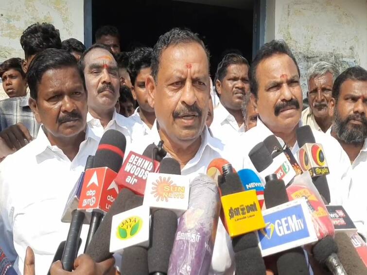 The DMK Government cannot even feed the affected people OS Manian TNN வெள்ளத்தால்  பாதிக்கப்பட்ட மக்களுக்கு 3 வேலை உணவுக்கூட திமுக அரசு வழங்கவில்லை - ஓ.எஸ்.மணியன் குற்றச்சாட்டு