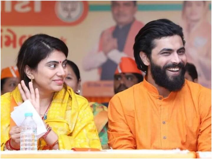 Gujarat Election cricketer Ravindra Jadeja's wife Rivaba Jadeja said her husband is like booster dose in her life Gujarat Election: 'रवींद्र जडेजा मेरे लिए बूस्टर डोज हैं', गुजरात चुनाव में ताल ठोंक रही रिवाबा बोलीं