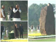 IN PICS: Sonia, Rahul Along With Other Congress Leaders Pay Tribute To Former PM Indira Gandhi On Birth Anniversary
