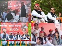 बहू डिंपल के लिए मैदान में शिवपाल यादव, तस्वीरों में चाचा के पैर छूते नजर आए अखिलेश, चेहरे पर दिखी मुस्कान