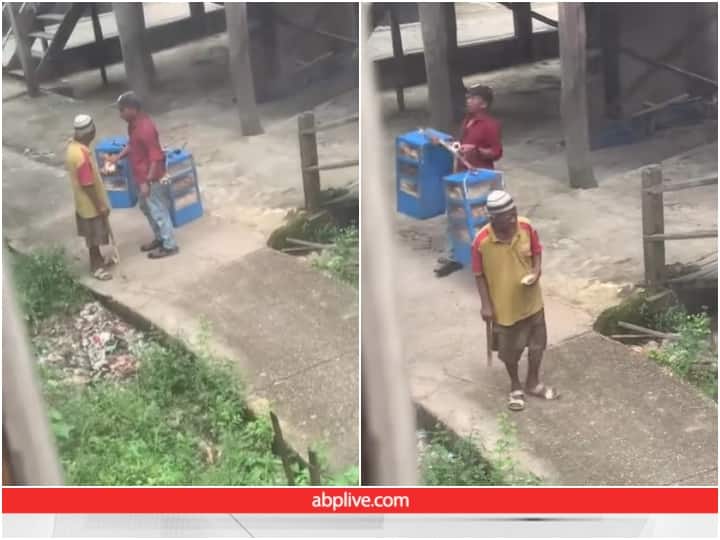 Street vendor is giving bread to poor person to eat Video: फेरीवाले ने गरीब शख्स को दी ब्रेड... अब हर कोई शेयर कर रहा ये वीडियो