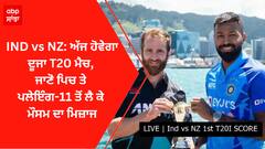 IND vs NZ: ਅੱਜ ਹੋਵੇਗਾ ਦੂਜਾ T20 ਮੈਚ, ਜਾਣੋ ਪਿਚ ਤੇ ਪਲੇਇੰਗ-11 ਤੋਂ ਲੈ ਕੇ ਮੌਸਮ ਦਾ ਮਿਜ਼ਾਜ