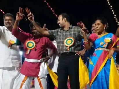 Coimbatore District Collector Sameeran danced Oyilattam Video : ஒயிலாட்டம் ஆடிய கோவை மாவட்ட ஆட்சியர் சமீரன்.. பம்பை இசைத்து அசத்தல்..!