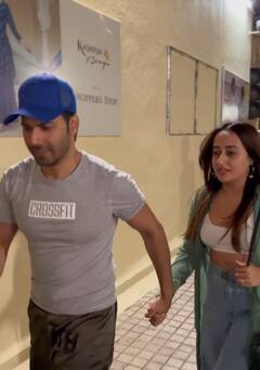 Bhediya Screening: पति की फिल्म 'भेड़िया' देखने पहुंचीं नताशा दलाल, वरुण धवन का हाथ थामे आईं नज़र