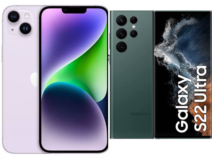 Amazon Sale On iPhone 14 Plus Features Price Camera Samsung Galaxy S22 Ultra 5G Heavy Discount On iPhone 14 Plus पहली बार iPhone 14 Plus पर अमेजन ने निकाली है डील, MRP पर छूट के साथ मिलेगा 5 हजार का कैशबैक