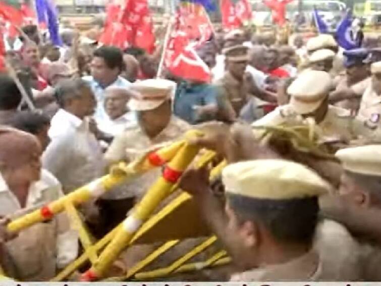 citu members held protest at pallavan illam - violation lead to rocco Pallavan Illam: “அன்று ஆதரவு; இன்று முதல்வர் ஆகியும் நடவடிக்கை இல்லை” - தமிழ்நாடு அரசு போக்குவரத்து ஊழியர் சம்மேளனம்