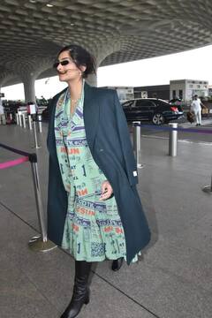 In Photos: માતા બન્યા બાદ પ્રથમ વખત એરપોર્ટ પર જોવા મળી Sonam Kapoor, રોયલ લુકે ખેંચ્યું ધ્યાન