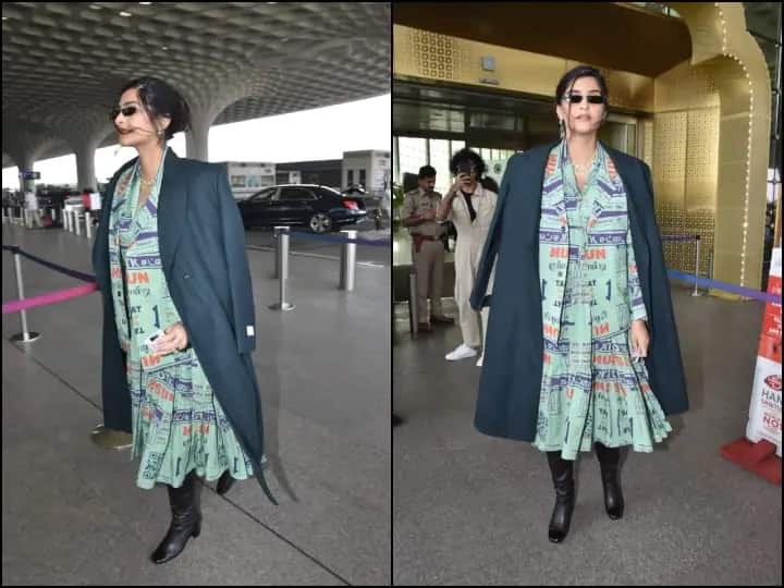 Sonam Kapoor Airport Look: બોલિવૂડ અભિનેત્રી સોનમ કપૂર તાજેતરમાં મુંબઈ એરપોર્ટ પર જોવા મળી હતી, જ્યાં અભિનેત્રીના ફેશન અને રોયલ લુકએ બધાની નજર ખેંચી હતી.