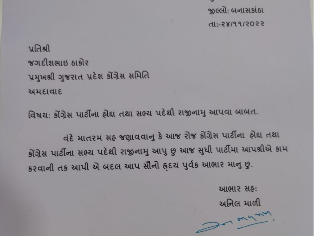 Gujarat Elections 2022: Former MLA Anil Mali Resigns From Congress After Being Denied Ticket