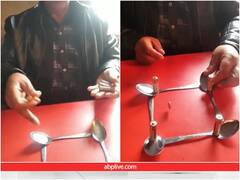 Video: चार चम्मच और बैट्री से बना डाला अनोखा सर्किट, जिससे सिक्का हवा में घूमता रहा