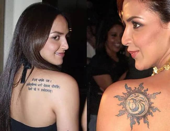 Esha Deol Tattoo Photos: બૉલીવુડ એક્ટ્રેસ ઇશા દેઓલ હવે ભલે ફિલ્મોથી દુર થઇ ગઇ છે, પરંતુ હજુ પણ સોશ્યલ મીડિયા પર જબરદસ્ત રીતે એક્ટિવ રહે છે,