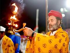 Rahul Gandhi Photos: ઓમકારેશ્વરમાં આસ્થાના રંગે રંગાયા રાહુલ અને પ્રિયંકા, નર્મદા આરતીમાં લીધો ભાગ