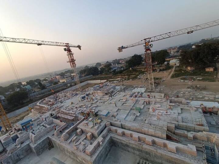 The height of the temple will be 161 feet. The first floor and the sanctum sanctorum will get ready by December 2023. An area of almost 2.77 acres has been allotted for the temple construction. (Source: Twitter/@ANI)