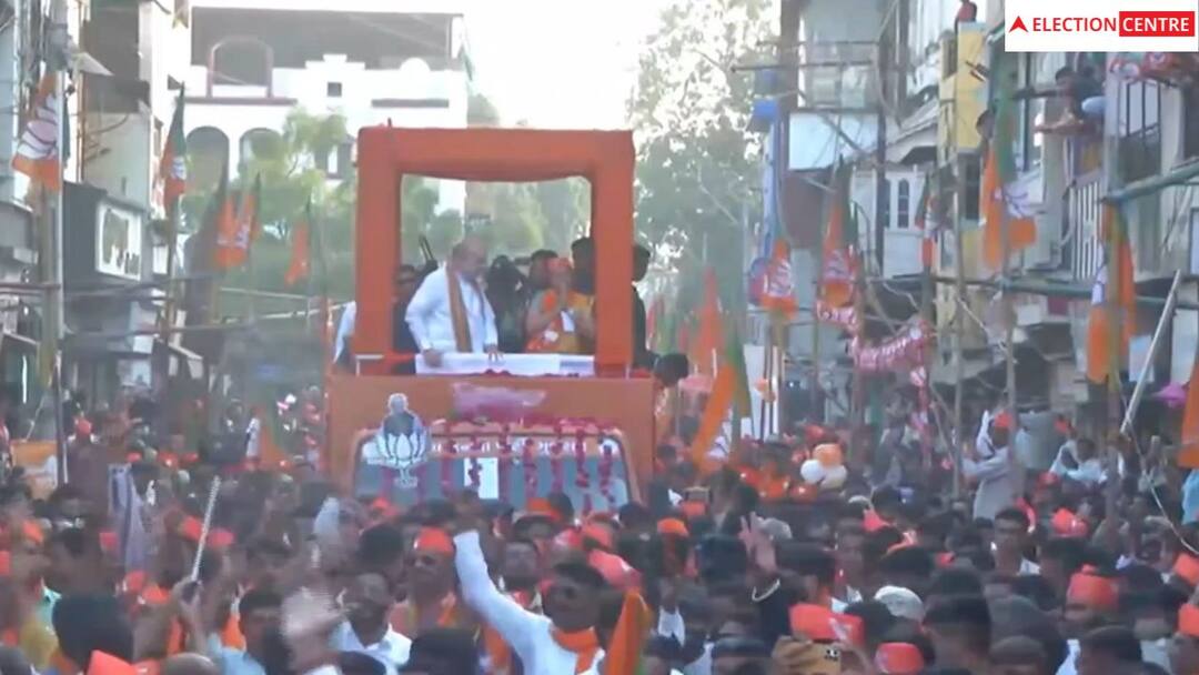 Home Minister Amit Shah's road show in Nandod Gujarat Assembly Elections: નાંદોદમાં ગૃહમંત્રી અમિત શાહનો રોડ શો, મોટી સંખ્યામાં કાર્યકરો રહ્યા ઉપસ્થિત