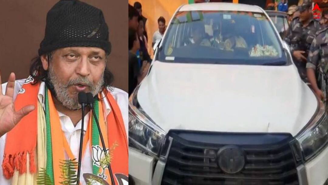 West Burdwan News Accident held in Mithun Chakraborty s convoy Mithun Chakraborty: মিঠুনের কনভয়ে দুর্ঘটনা, আচমকা ব্রেক কষায় পরপর ৩টি গাড়ির ধাক্কা