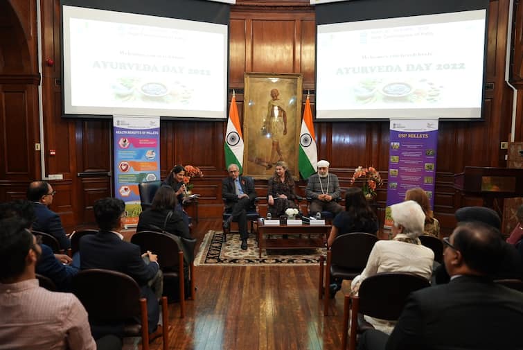 London High Commission of India celebrated Ayurveda Day on 24 November 2022 at India House Ayurveda Day: লন্ডনের ভারতীয় দূতাবাসে আয়ুর্বেদ দিবস পালন, শতাব্দী প্রাচীন চিকিৎসা পদ্ধতি নিয়ে আলোচনা