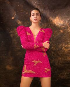 Kriti Sanon In A Pink Sequin Dress Gives A Disco Vibe - SEE PICS