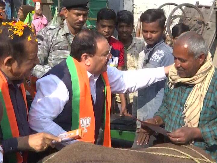 In the evening, Nadda will take part in the door-to-door campaign in south Delhi's Badarpur area. (Source: ANI)