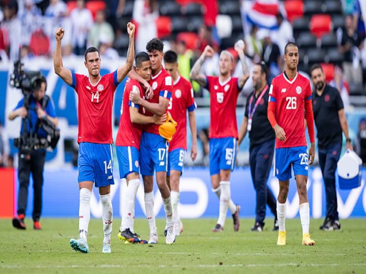 Costa Rica's team celebrates after defeating Japan in the FIFA World Cup Qatar 2022 Group E match. Costa Rica defeated Japan for the first time in all competitions (D1 L3), and they won both of their World Cup matches against Asian countries (also beat China 2-0 in 2002) (Image Source: Getty)