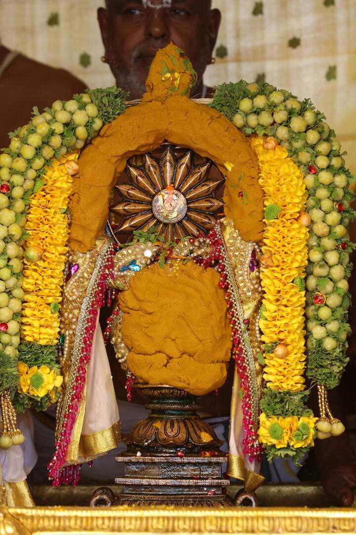 అర్చకులు పంచమి తీర్థ మండపంలో సారెను అమ్మవారికి సమర్పించి శాస్త్రోక్తంగా పూజలు నిర్వహించారు.