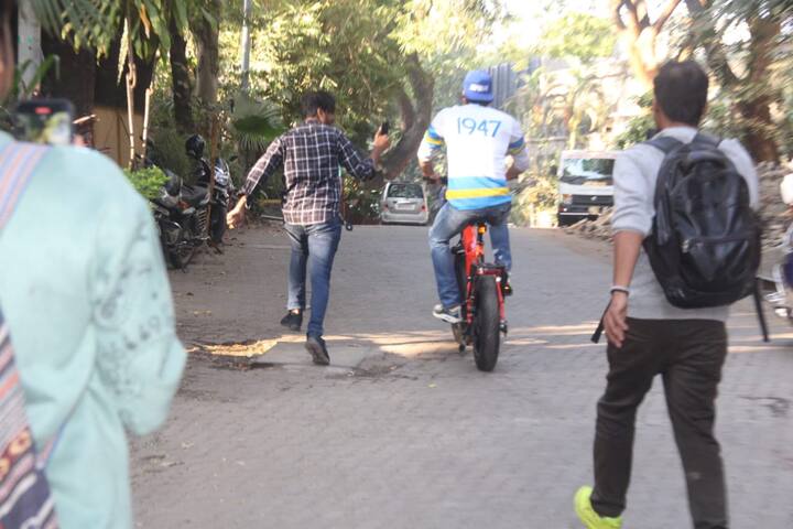 He was recently spotted riding his fancy bicycle.